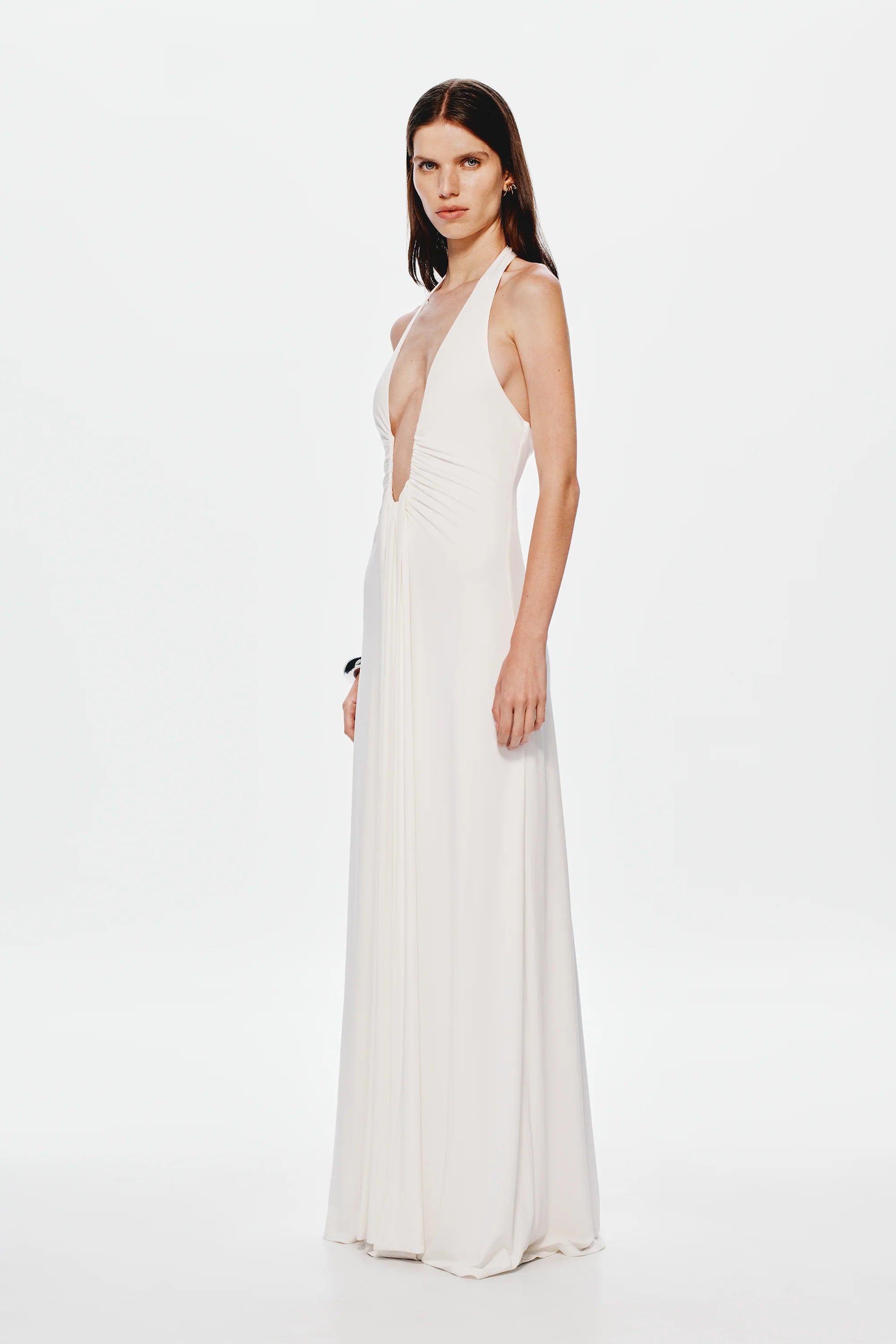 Jennifer Cupro Maxi Dress - White