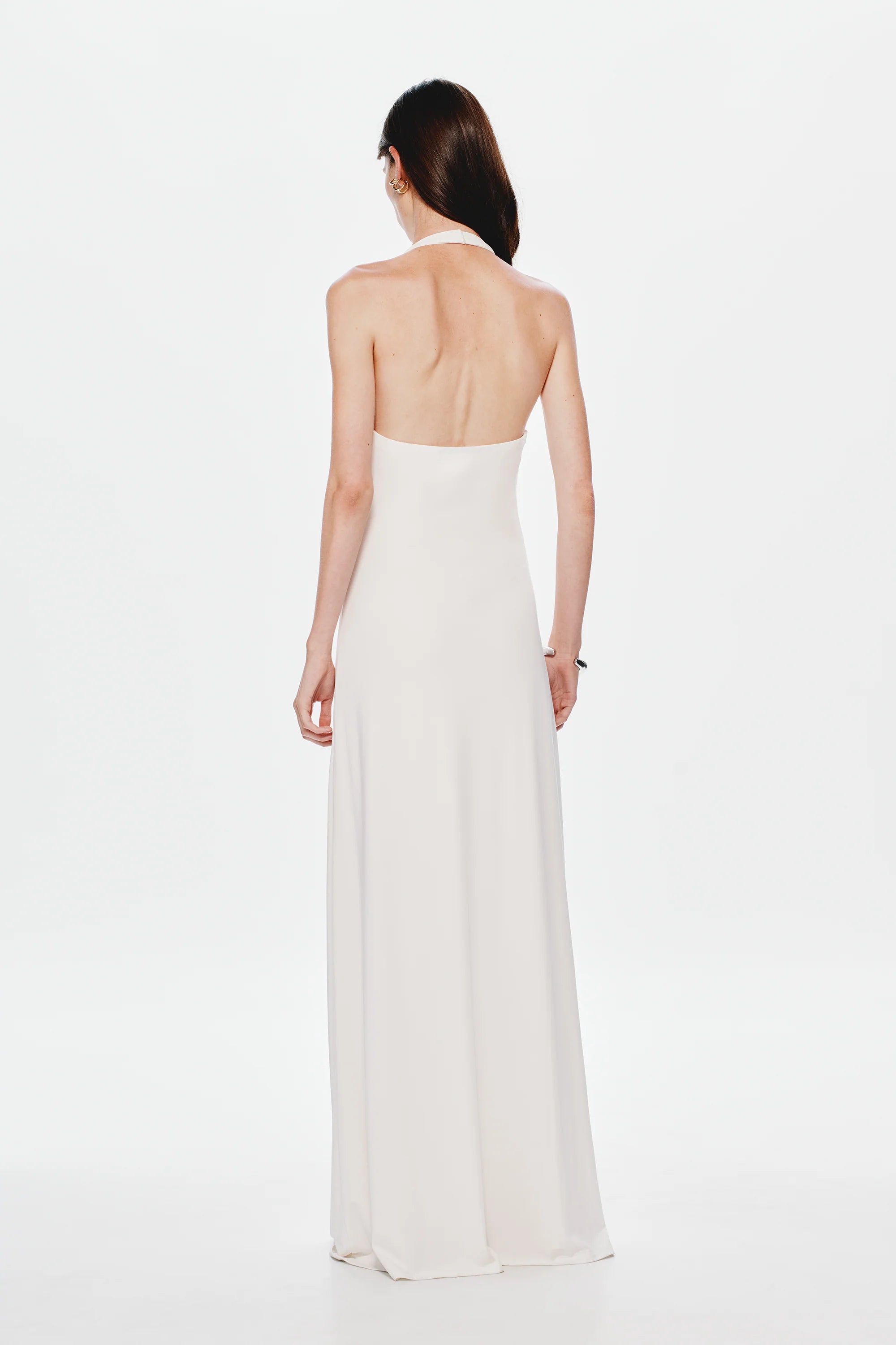 Jennifer Cupro Maxi Dress - White