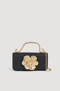 Alessia Flower Clutch - Black