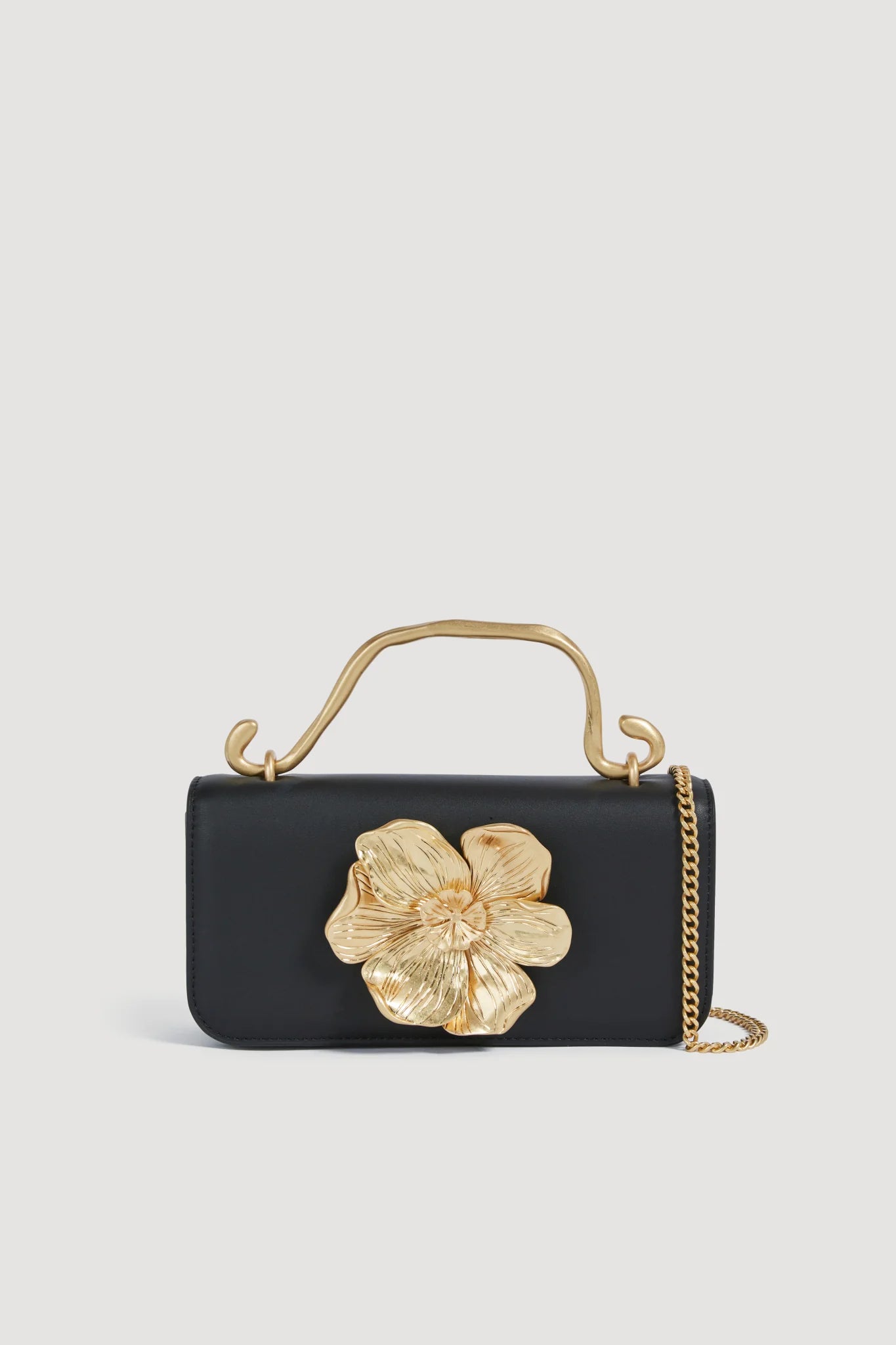Alessia Flower Clutch - Black