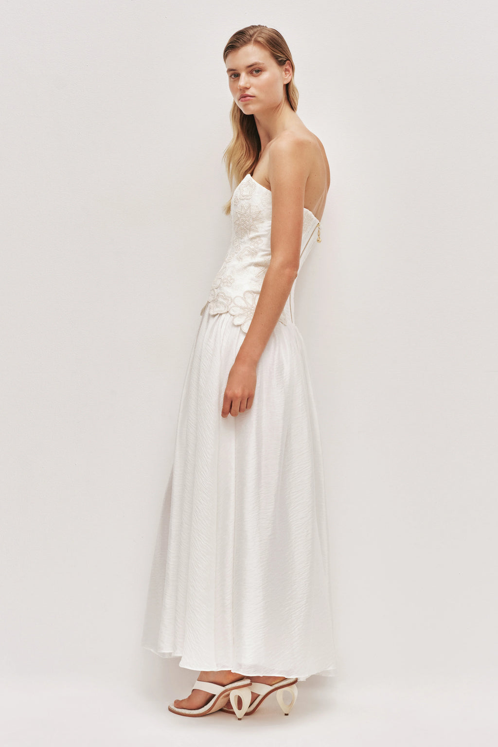 Gia Embroidered Gown - Ivory