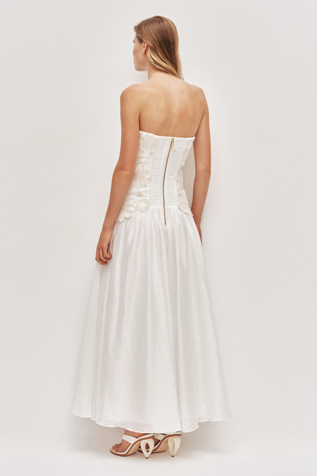 Gia Embroidered Gown - Ivory