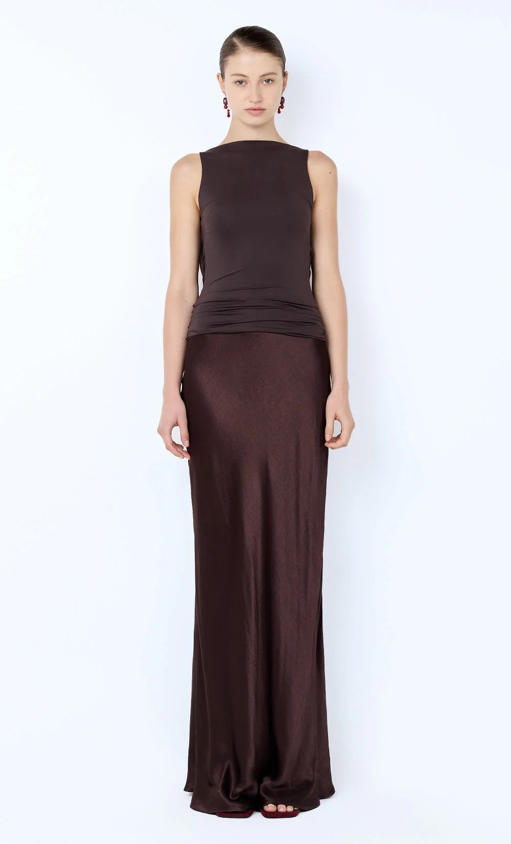 Mirabelle Cowl Maxi Dress - Dark Chocolate