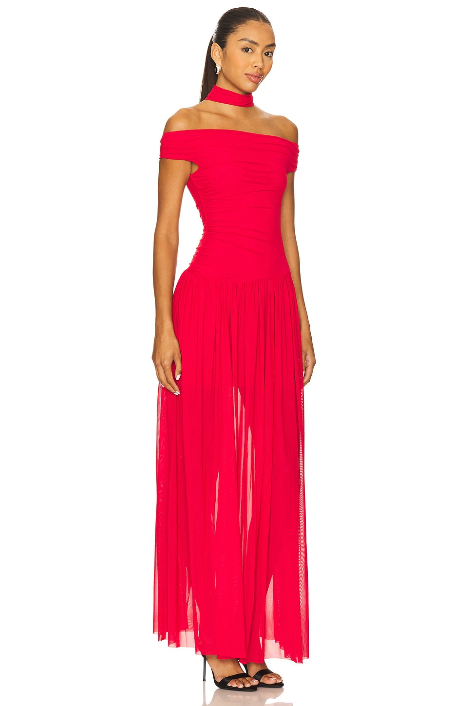 Deija Off Shoulder Maxi Dress - Strawberry