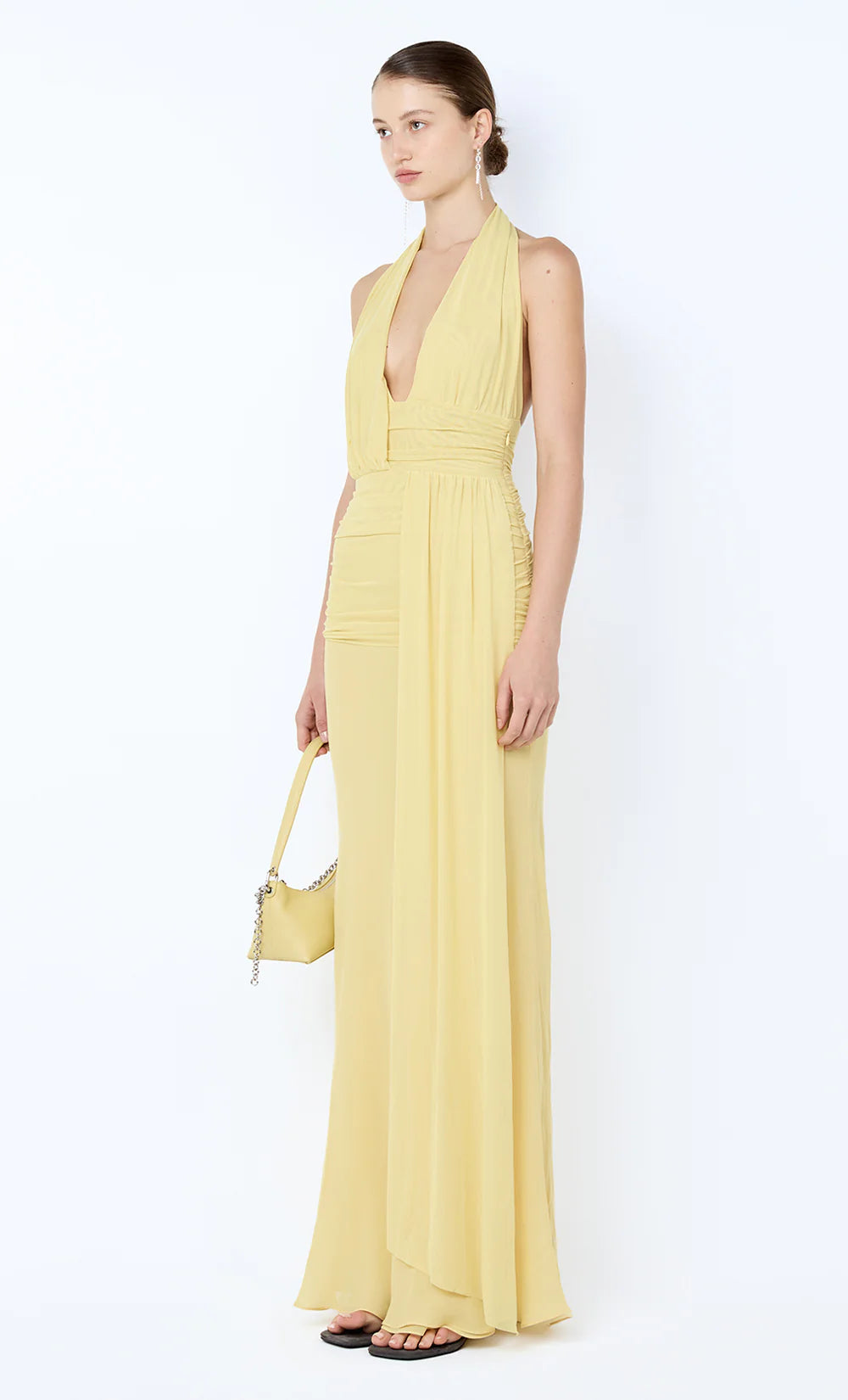 Cassis Drape Maxi Dress - Citron