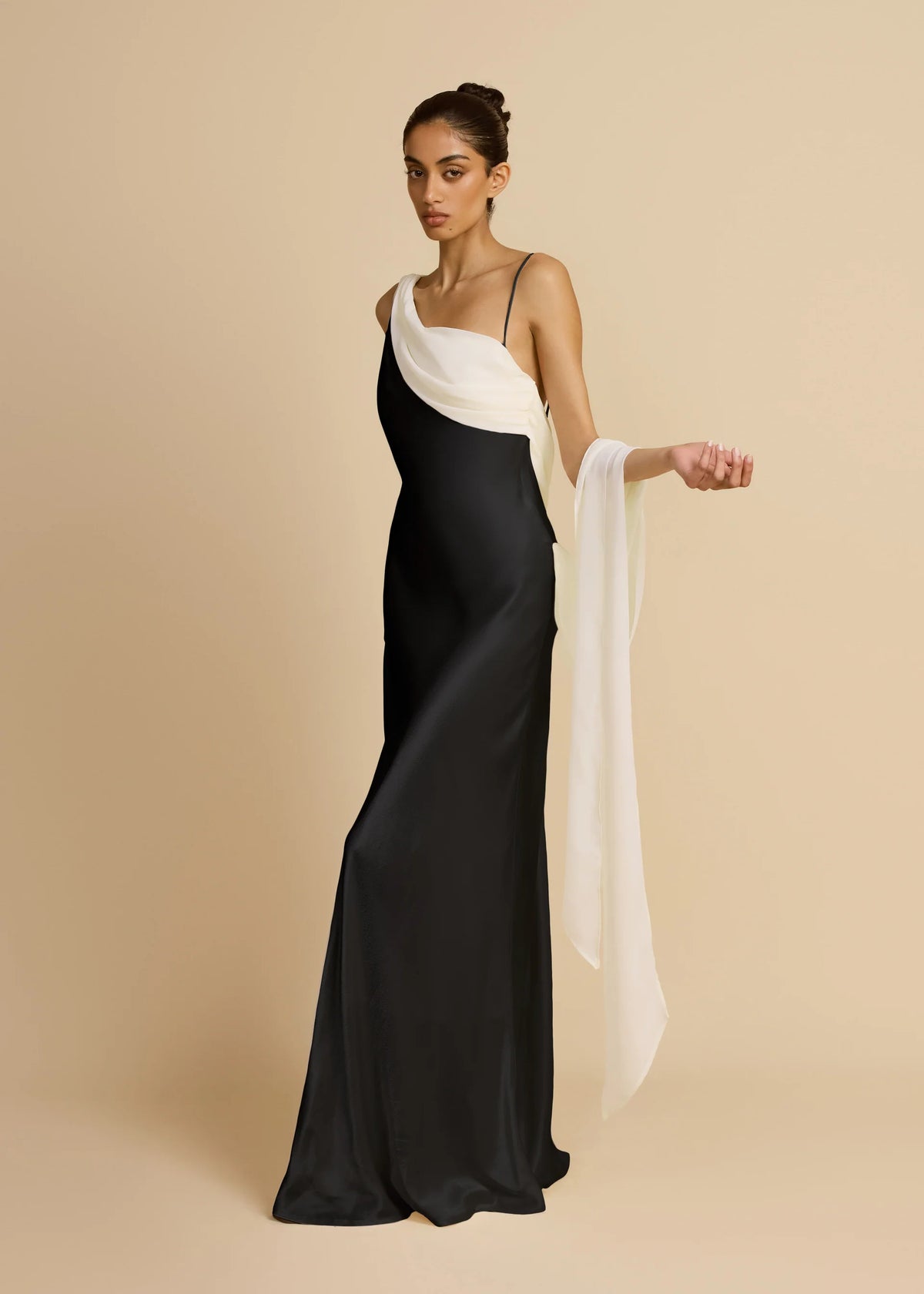 Helena Dress - Black and Ivory