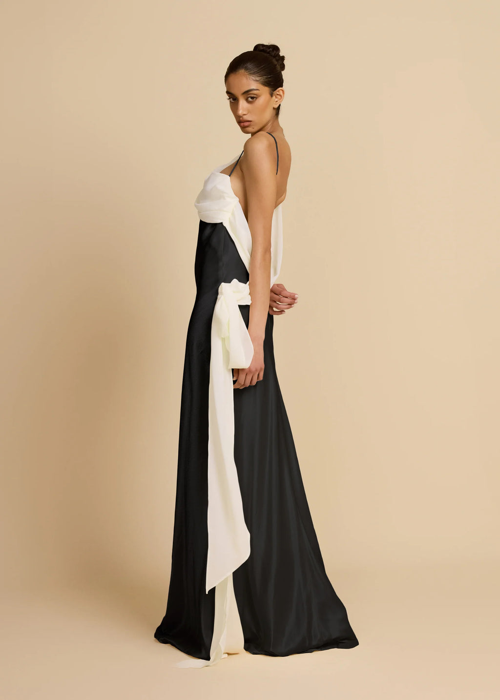 Helena Dress - Black and Ivory