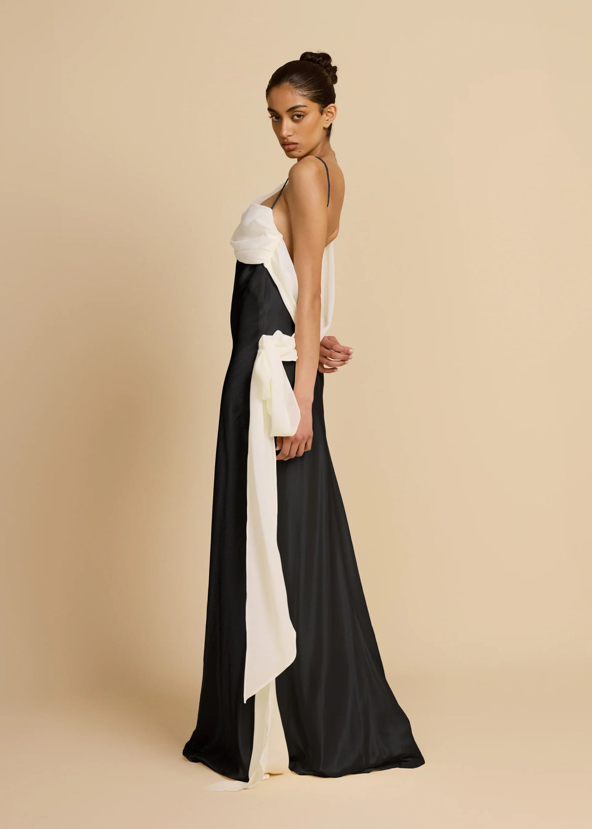 Helena Dress - Black and Ivory