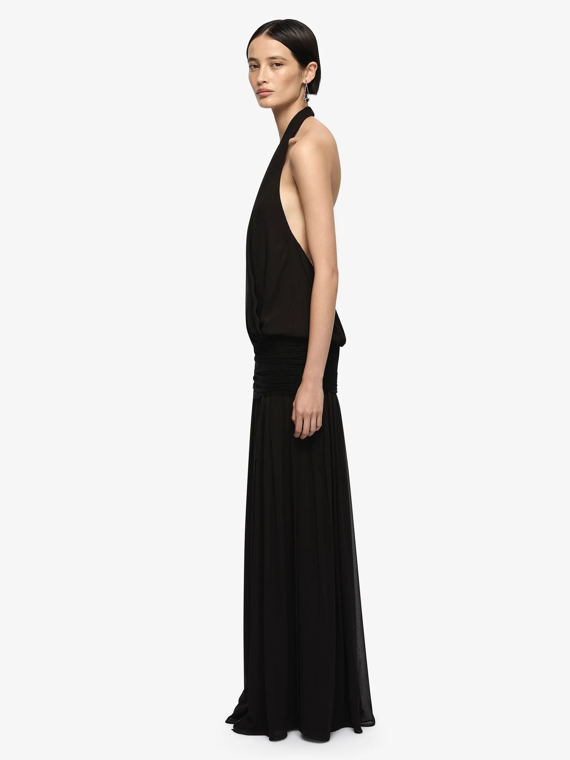 Jasmin V Maxi Dress - Black
