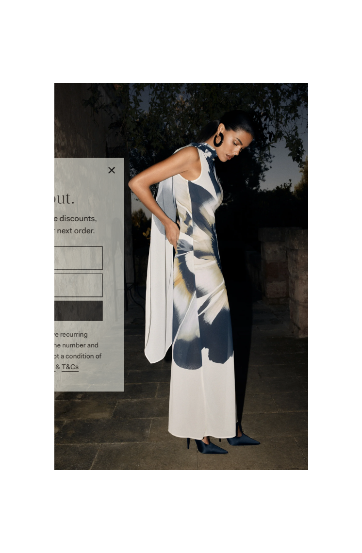 Dakota Chiffon Maxi Dress With Scarf - Ivory Oversized Floral Print
